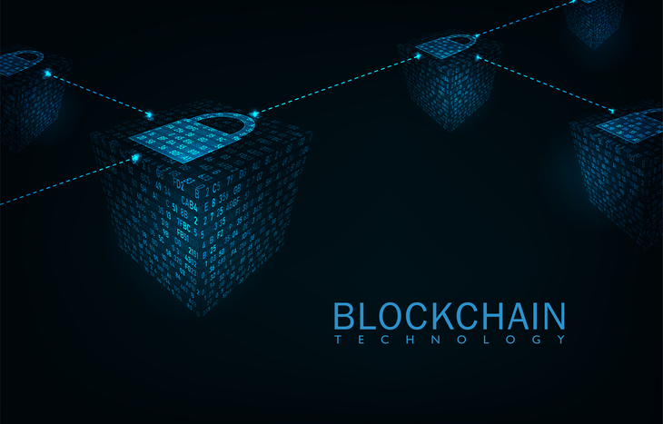 Digital illustration of what blockchain technology looks like