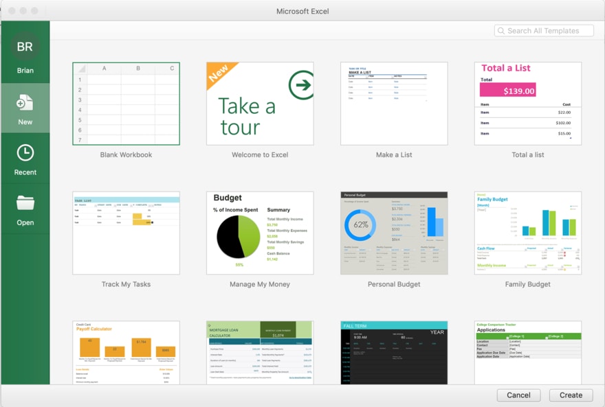 A Microsoft Excel window displaying various spreadsheet templates | Investment U 