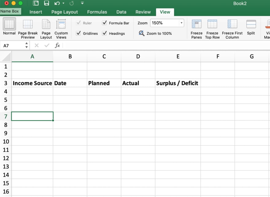 A new Excel budget made from scratch with five column headers | Investment U 